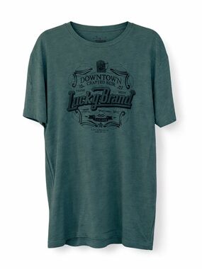 Lucky Brand Downtown Crafted Beer Graphic Tee Green XL